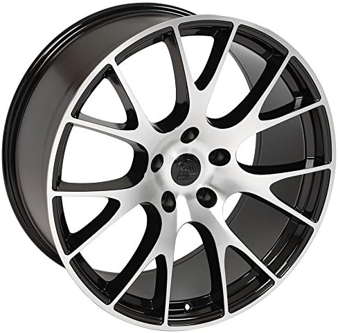 New 20 Inch wheel Fits Dodge Challenger Charger SRT8 Magnum Chrysler 300 SRT8 DG15 Hellcat Style Gloss Black Mach'd 20x9 Rim Hollander 2528