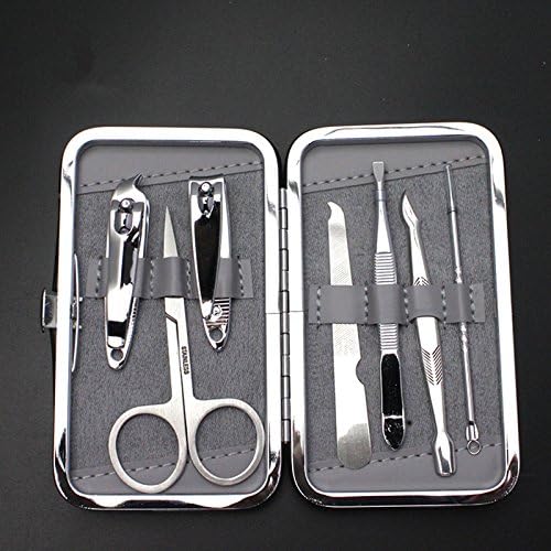 Manicure Pedicure Set Professional Nail Clippers Kits 7 in 1 Stainless Steel with Portable Travel Case Beauty Care Tools Grooming Kits