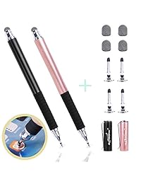 Aibow - Lápices capacitivos para pantallas táctiles (punta de disco fina y punta de malla 2 en 1, 4 puntas de disco reemplazables y 4 puntas de malla reemplazables)