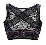 Eforstore Women's Lace Adjustable Elastic Posture Back Corrector Shoulder Support Chest Breast Support Belt Band