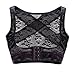 Eforstore Women's Lace Adjustable Elastic Posture Back Corrector Shoulder Support Chest Breast Support Belt Band Size L Color Black