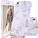 DOUJIAZ iPhone 6 Case,iPhone 6S Case, Shiny Rose Gold White Marble Design Clear Bumper TPU Soft Case Rubber Silicone Skin Cover for Normal 4.7 inches iPhone 6 6s