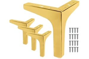 Seimneire 4pcs 7 Inch Furniture Legs, Modern Style Furniture Sofa Legs Metal Luxury Gold Triangle Feet for Table Cupboard Sofa Couch Chair