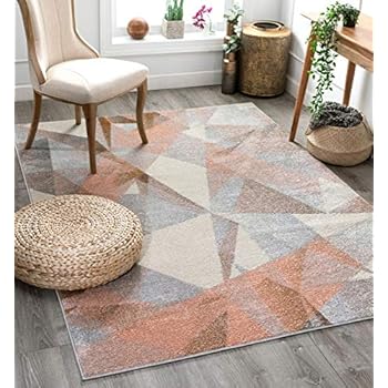 Well Woven Barra Blush Pink Multi-Color Modern Geometric Triangle Pattern Abstract 8x11 (7'10