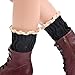 FAYBOX Winter Leg Warmer Crochet Knit Boot Socks Lace Black