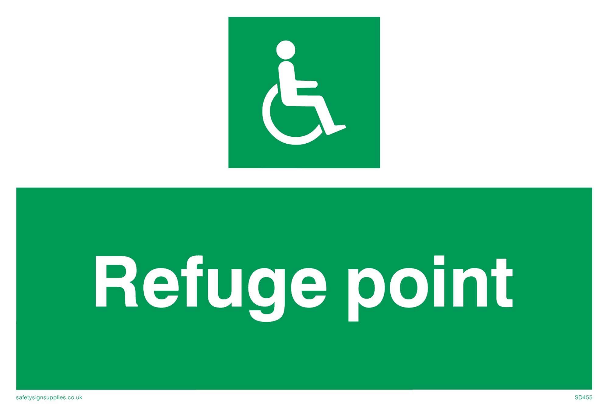 Pack of five - Refuge Point Sign - 150x100mm - A6L