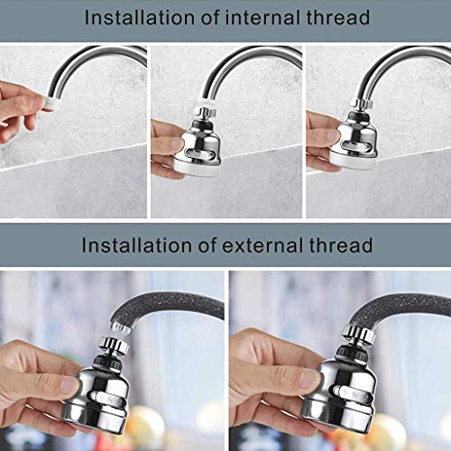 Movable Kitchen Faucet Head 3 Modes Adjustable Faucet Sprayer Head, 360