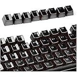 E-Element 104 PBT Double Shot Injection Backlit Black Gold Metal Color Keycaps for all Mechanical Switch Keyboards with Key Puller