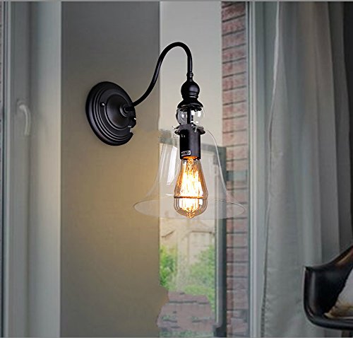 Lightess Clear Glass Sconces Farmhouse Wall Lighting Edison Bell Wall Lamp Shade for Farmhouse Kitchen, CYA100