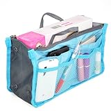 World Pride Nylon Handbag Insert Comestic Gadget Purse Organizer (Blue)