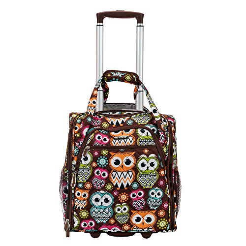 Rockland Melrose Wheeled Underseat Carryon, Owl