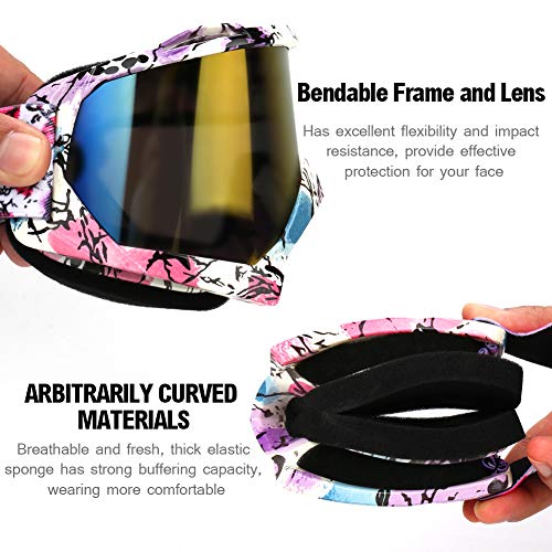 Motorcycle Goggles Ski Snowboard Goggles UV400 Protection Windproof Dustproof ATV Dirt Bike Racing Motocross Cycling Skiing