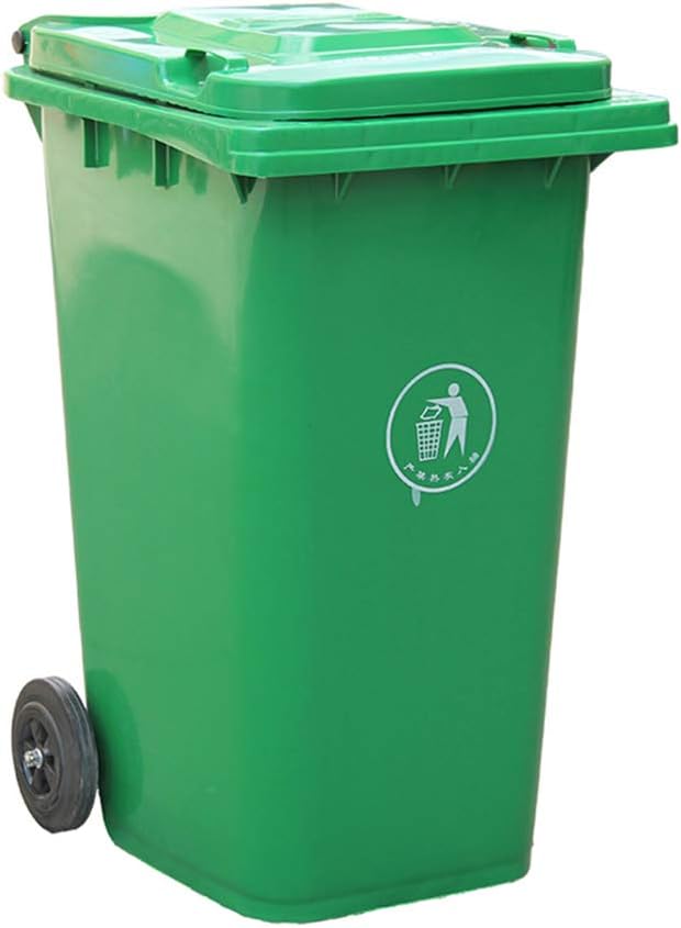 HGXC Trash can Outdoor Plastic Trash Can, 80L / 100L / 120L Wheeled Trash Can with Covered Street Square Factory Park Trash Can (Size : 475380CM)