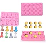 3 Pcs Pink Big Shape Silicone Mold for Birthday Single Party Hilarious Funny Baking Pan Handmade DIY Mousse Chocolate Fondant Soap Cake Ice Cube Mould Tool Novelty Cake Pans
