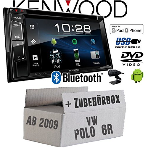 VW Polo 6R - Autoradio Radio Kenwood DDX318BT - 2DIN Bluetooth | DVD | USB | CD | MP3 - Einbauzubehör - Einbauset