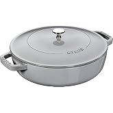 STAUB Cast Iron Chistera, Graphite-Grey, 28 cm | Induction, Chistera Aroma Rain Lid, Suitable for All Hob Types, Graphite-Gre