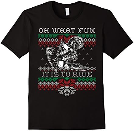 Mens Christmas Motocross T Shirt - Funny Dirt Bike MX Offroad Large Black