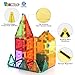Taomics Magnetic Building Blocks 60PCS, Strong 3D Clear Tiles Children Educational Stacking Toys for Imagination Inspirational Spatial Thinking Development, Magnet Construction Blocks Playboards Set