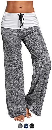 Momsbabe Women's High Waisted Loose Casual Wide Leg Palazzo Long Baggy Yoga Pants Sportswear
