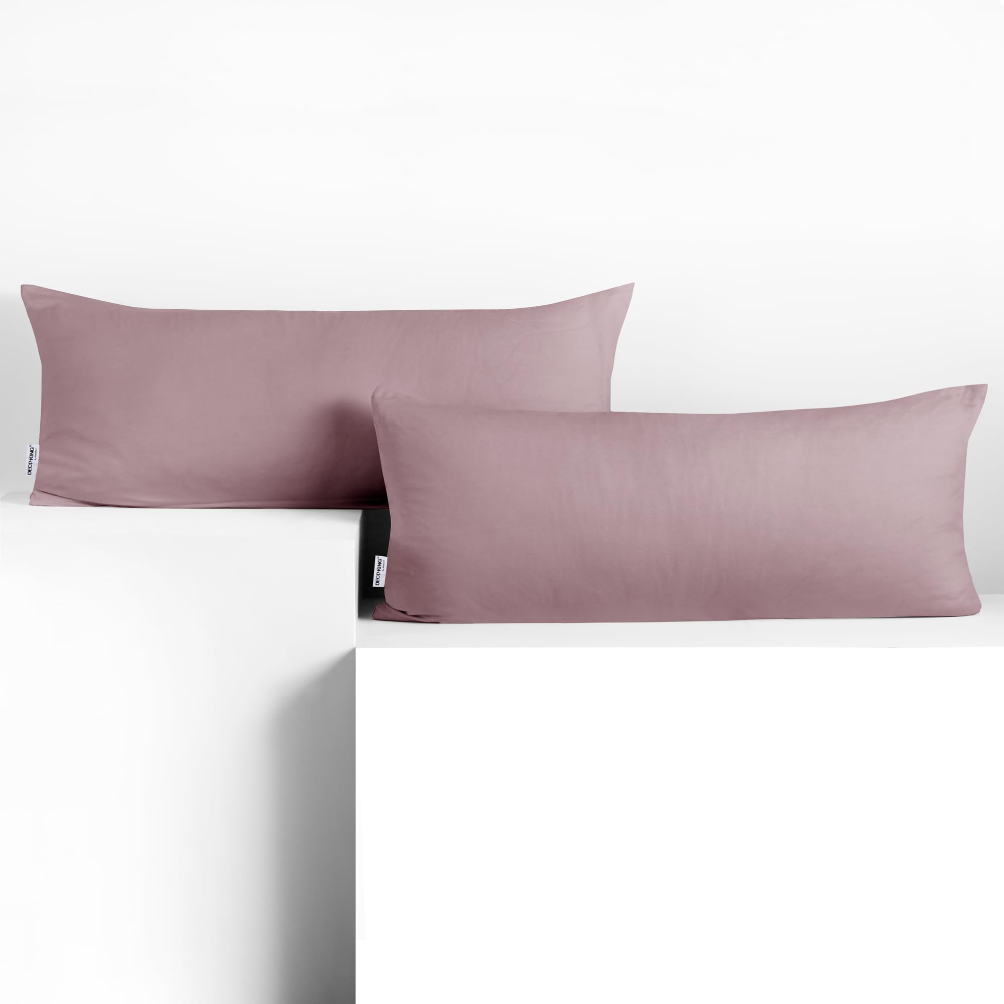 DecoKing 2 Pillowcases 40 x 120 cm Jersey 100% Combed Cotton Zip Heather Amber — image 1