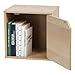 IRIS USA Modular Wood Storage Cube Box with Door, Light Brown, 1 Pack CQB-35D