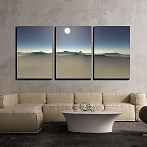 3 Piece Canvas Wall Art - Digital Visualization of a Surreal Landscape - Modern Home Art Stretched and Framed Ready to Hang - 16"x24"x3 Panels
