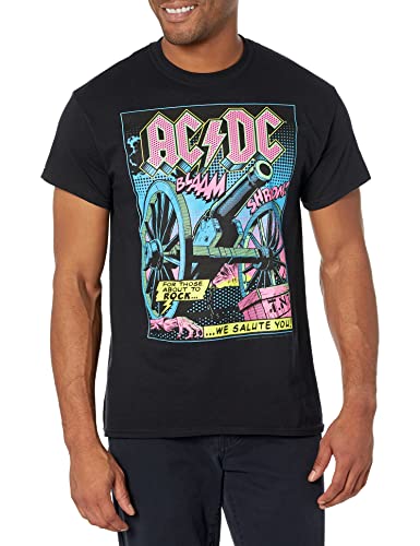 Liquid Blue Unisex Ac/Dc TNT Blacklight We Salute You T-Shirt, Schwarz, L