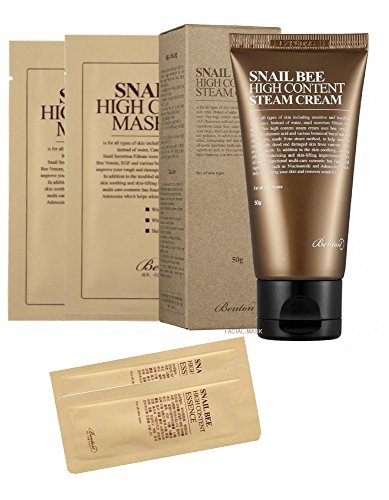 Benton Snail Bee High Content Steam Cream 50g with 2 Benton Masks and Benton Essence Samples (Bundle)