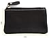 Leather Coin Purse Change Wallet Card Case Small Zip Bag For Men Women (Black)