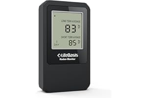 Life Basis Radon Detector for Home Radon Tester Portable with Large Screen Long and Short Term Radon Monitoring Battery Opera