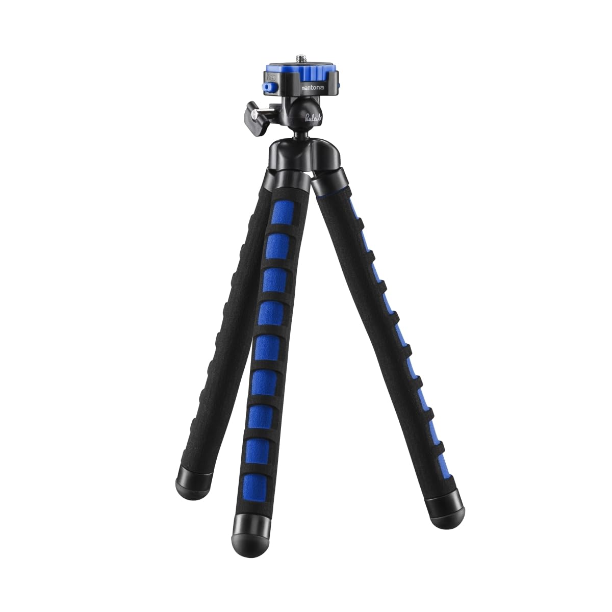 Mantona Kaleido Flex Photo/Tabletop Travel Tripod with Ball Head with Quick Release Plate and Carry Bag – Ocean Blue