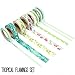 Miss Pettigrew Premium 2-in-1 Washi Tape Set - Tropical Flamingo and Unicorn Dreams - 14 Extra-Long 10m Rolls of Decorative Colored Masking Tape