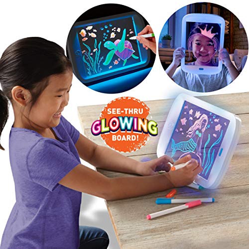 Discovery Kids Neon LED Glow Drawing Board with 4 Fluorescent Markers