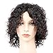 Goldfinch Short Curly Human Hair Wigs with Bangs Kinky Curly Short Wigs for Black Women Machine Made Human Hair Wigs Black Color 8 inches + Wig Cap