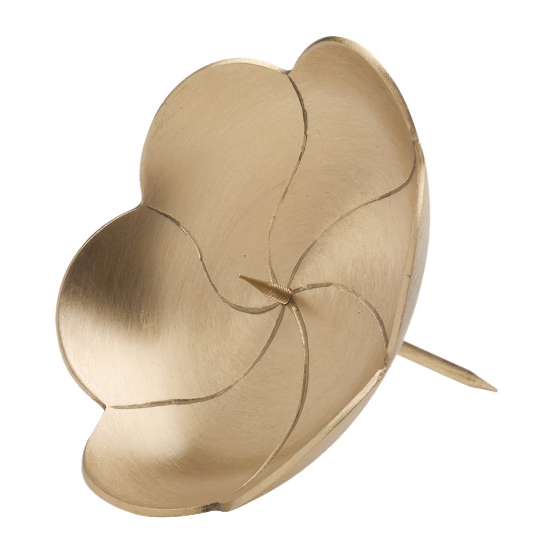 NKlaus Wreath Plate Lotos Ø12cm Brass gold matt Coaster Candle Holder Decorative Plate with Spike unscrewable 10651