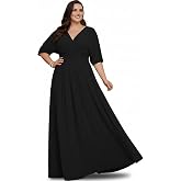 KOH KOH Womens Long Pleated Flowy Modest Evening Wedding Guest Maxi Dress