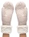 Women's Winter Warm Cable Knitted Mitten Plush Lining Gloves with Hair Tie.