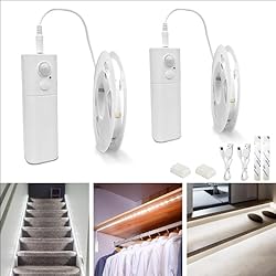 WOBANE Rechargeable Motion Sensor Strip Light, LED