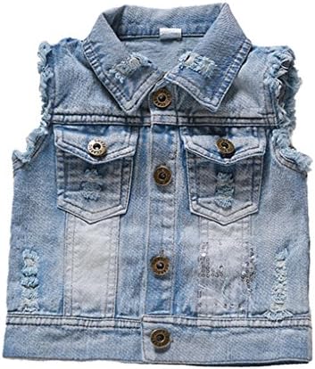 Chumhey Baby &amp; Little Boys/Girls Damaged Sleeveless Denim Vests