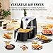 Air Fryer, 4.2 Quart Oilless Hot Air Fryer(W/Cookbook) Oven Large Cooker, Auto Off, Nonstick Basket, LCD Screen & Convenient Buttons, 1500W, Suitable for Dishwasher, 095AB