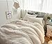 Ceruleanhome 1pc 100% Velvet Flannel Duvet Cover, Solid Color, No Inside Filler, Zipper Close (King 1pc Duvet Cover, White)