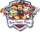 Your name Paw patrol shield Rocky | Rubble | Zuma | Everest firedog Marshall, police pup Chase, and fearless Skye Movie 3D Wall Decal Sticker