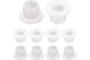 uxcell 10pcs Flanged Sleeve Bearings Plastic Bushings ID 8.2mm x OD 10.2mm x Length 9.5mm Nylon Bushings, White