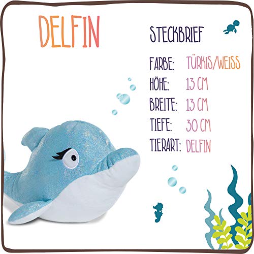 NICI Kuscheltier Delfin Del-Finchen 30 cm – Delfin Plüschtier für Mädchen, Jungen & Babys – Flauschiges Stofftier zum… – Bild 4