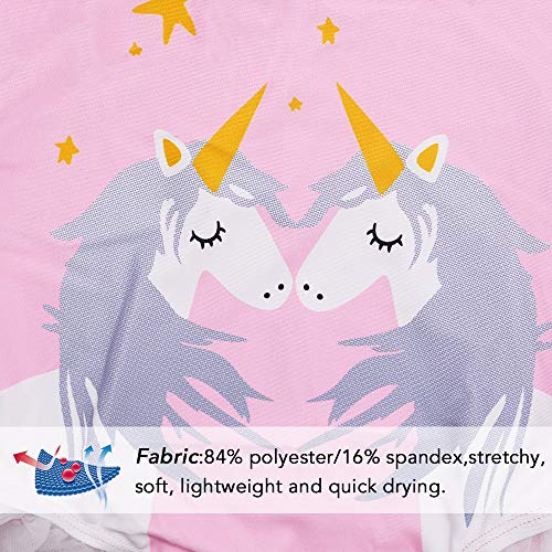 Baby Toddler Girl Unicorn Swimsuit-One Piece Swimwear Infant Toddler Cartoon Sunsuits Bathing Suits for Baby Girls Age1 2 3 4 5 6 7