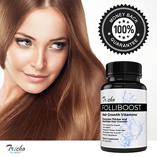 Folliboost Tricho Hair Growth Vitamins with Biotin, Vitamin C, Zinc, and Vitamin B12 Helps
