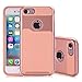 iPhone 7 Armor Case, Moonmini Shockproof Anti Slip Ultra Slim Light Weight Back Cover TPU + PC Dual Layer Hybrid Protective Case (Rose Gold + Pink)