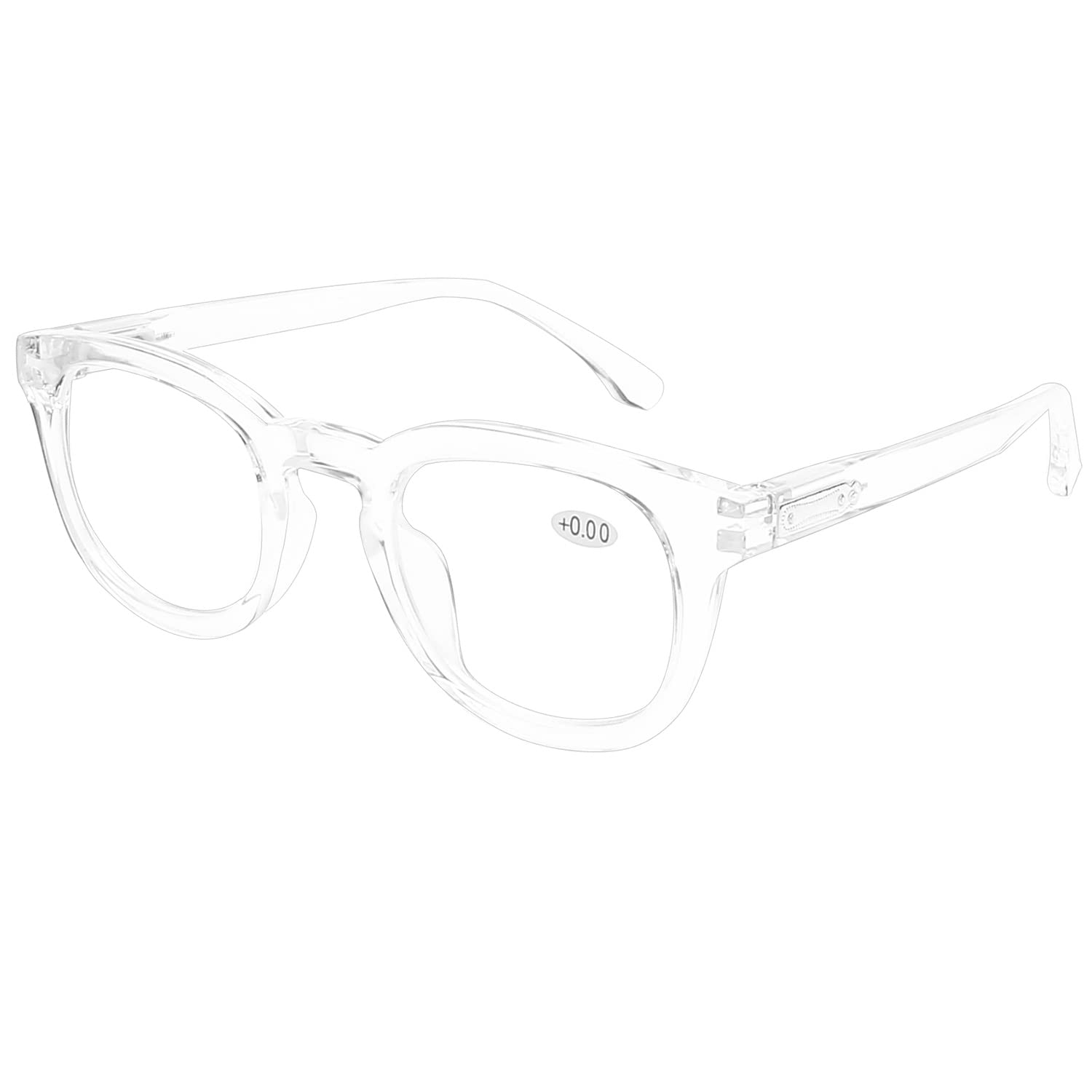 DOOViC Thick Frame Reading Glasses +1.75 Blue Light Blocking Round Transparent Readers Glasses for Mens/Womens — image 1