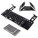 Portable Folding Bluetooth Keyboard EC Technolgy Foldable Wireless Keyboard with Multi Touchpad Holder Touch Keyboard for Android Windows iOS, Aluminum Alloy