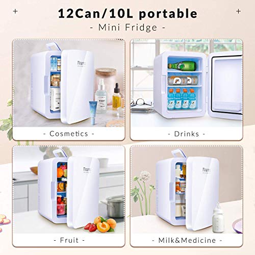 Firares Rapid Cooling 10 Liter/12 Can Mini Fridge for Bedroom, Protable